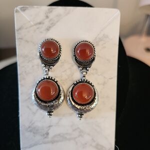Carnelian Silver Earrings